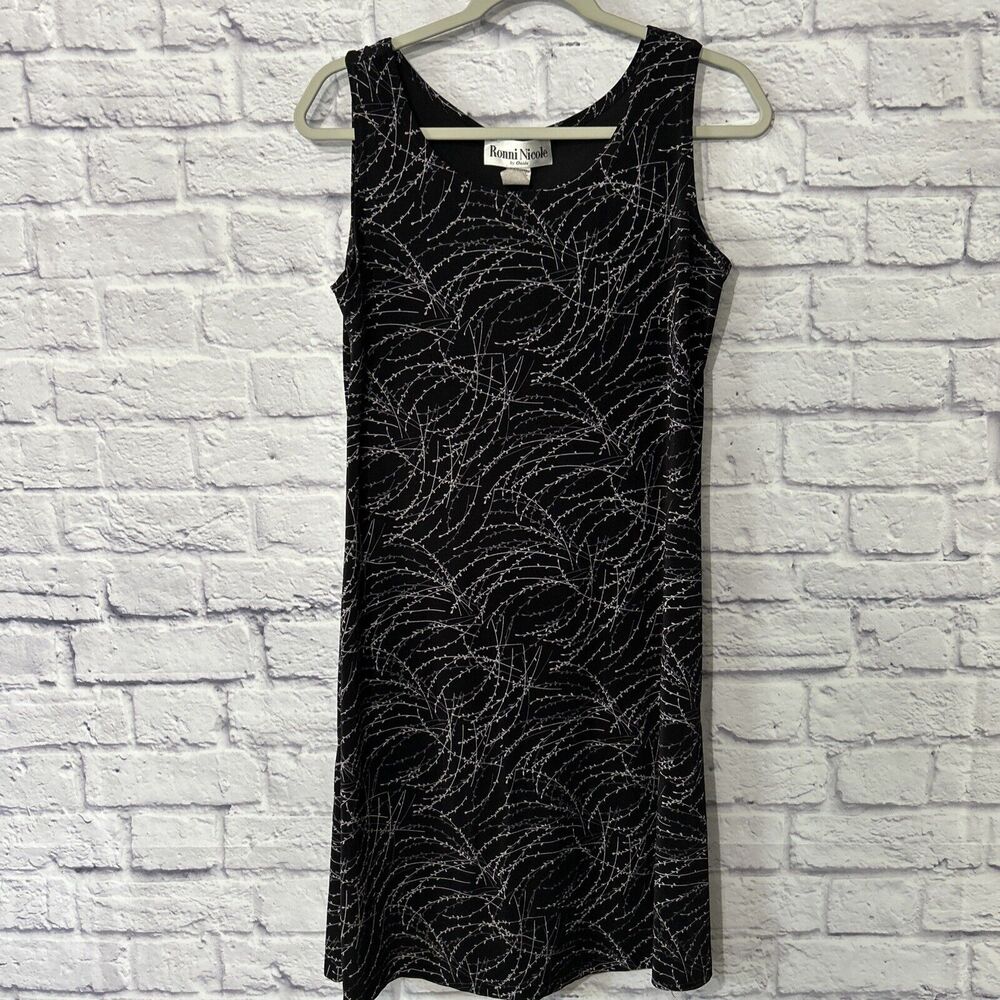 Ronni Nicole Y2K Whimsigoth Slinky Dress Size 10 Stretch Goth Vamp Grunge Black